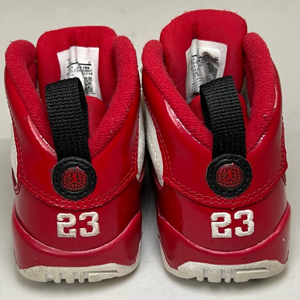 Nike AIR JORDAN 9 Retro Hi-Top Sneakers Infant Sz 7C Leather Gym Red White Shoes - Picture 7 of 12